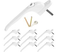 JF Home BLISSPack of 10 White Espag Window Handles - 41mm Lockable Keys Included - Universal Fit for UPVC/Aluminum/Double Glazed Windows