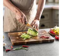 JF JAMES.F Acacia Wood Chopping Board for Meat, Fruit Vegetable and Cheese End Grain Cutting Boards Large（40 * 28 * 2.5CM）
