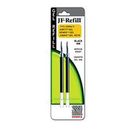 JF Refill for Jimnie Gel RT/Sarasa/Z-Grip Gel Roller Ball, Med, BLK, 2/Pack, Sold as 2 Each