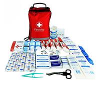 JFA 200 Piece Comprehensive First Aid Kit Bag - Includes Emergency Blanket, Ice Pack, Wound Closure Strips, Saline, Tuff Cut Scissors, CPR Shield, Bandages, Dressings, for Home, Work, Car, Travel