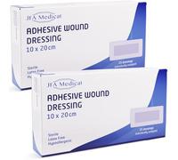 JFA Medical Adhesive Wound Dressings - Suitable for cuts, Scratches, abrasions and grazes (100mmx200mm) Multipack: 2 Packs of 25