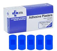 JFA Medical Blue Small Strip Plasters 19 x 38mm 100 Plasters Per Pack