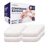 JFA Medical Conforming Bandage, Gauze Bandage Roll 10cm x 4m - Box of 24