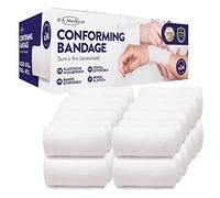 JFA Medical Conforming Bandage, Gauze Bandage Roll 5cm x 4m - Pack of 24