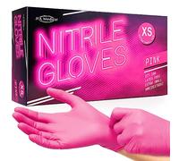 JFA Medical Disposable Powder Free Pink Nitrile Gloves - Box of 100 (Extra Small)
