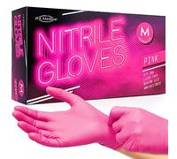 JFA Medical Disposable Powder Free Pink Nitrile Gloves - Box of 100 (Medium)