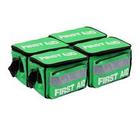 JFA Medical Green Haversack Emergency First Aid Bag with Front Pocket - Empty - Multipack: 4 Packs of 1 Bag