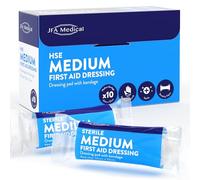 JFA Medical HSE Medium Sterile First Aid Wound Dressing Bandage with Pad 12 x 12cm - Pack of 10 Bandages