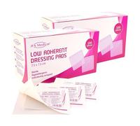 JFA Medical Low Adherent Sterile Absorbent Wound Dressing Pad 7.5cm x 7.5cm - Multipack: 2 Packs of 100