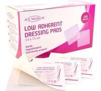 JFA Medical Low Adherent Sterile Absorbent Wound Dressing Pad 7.5cm x 7.5cm - Pack of 100