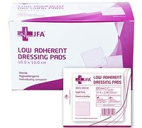 JFA Medical Low Adherent Sterile Absorbent Wound Dressing Pad - Pack of 100 (10cm x 10cm)