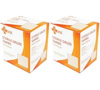 JFA Medical Premium Sterile Gauze Swabs 5cm x 5cm - Multipack: 2 Packs of 100