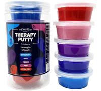 JFA Medical Therapy Exercise Putty 5 Strengths Alternative Colours - Extra Soft, Soft, Medium, Firm, Extra Firm 57g Tubs