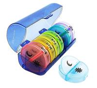 JFA Medical Weekly Cylindrical Pill Box Organiser/Reminder for Medicines Supplements, Vitamins, 7days, 2 compartments per Day