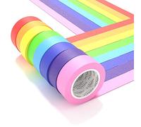 JFA Supplies 8 Rolls Rainbow Masking Tape, 8-Colour Set for Home, Office, Crafts, 1.8cm x 12m
