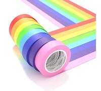 JFA Supplies 8 Rolls Rainbow Masking Tape Set - 8 Colours for Home, Office & Crafts - 1.5cm x 12m