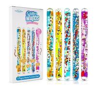 JFA Supplies Pack of 5 Spiral Glitter Wands 16cm Long Assorted Colours and Shapes
