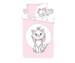 JFabrics Disney Aristocats Light Pink Baby Cot Duvet and Pillow Set | Girls Toddler Bedding sets | Featuring Amazing Marie Cat