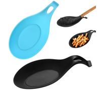 JFangZHZH 2 PCS Flexible Silicone Kitchen Spoon Rest,Spoon Rest,Silicone Holder,Spoon Holder,Cooking Spoon Res,Cooking Utensil Rest,for Spatulas,Spoons,Cookware
