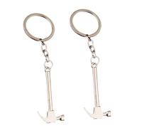 JFangZHZH 2 Pcs Hammer Keychain,Small Construction Ornament Engineers Car Key Chain,Mini Construction Hardware Tools Car Keyring,Creative Tool Metal Chain Unique Gift for Men Silver