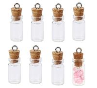 JFangZHZH 20 PCS Small Glass Bottles With Cork Lids,10 x 18mm,Mini Jars Stoppers Spell,Stoppers Snuff Kit 1ml Empty Spell Jars,Small Message Tiny Wishing for DIY Crafts Decoration