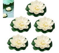 JFangZHZH 5 PCS Artificial Lotus Simulation Water Lily Props Pool Decoration Foam Lotus Water Lily,Artificial Lotus Foam Flower,for Gardens,Ponds,Swimming Pools,Aquariums Decoration