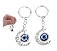 JFangZHZH Lucky Evil Eye Keyring,2 Pcs Blue Evil Eye Keychain Charms Pendant,Turkish Amulet Pendant,Amulet for Good Luck,for Purse,Backpack
