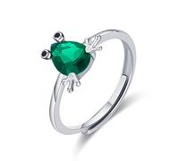 JFASHOP Frog Ring 925 Sterling Silver Open Adjustable Rings for Women, Cute Animal Open Ring Froggy Jewellery Ring Gifts for Girls Kids