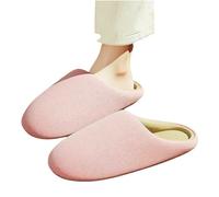 JFBAODAN Slippers Soundproof Cotton Style Soft Soleslip-resistant Couple's Winter Indoor Floor Household Shoes-pink-44-45