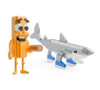 JFBNXB Italian Building Blocks, Shark and Stick Figure Sets, Creative Desk Decor for Meme Enthusiasts, 128pcs Shark + 312pcs Stick Figure Building Blocks