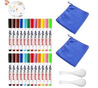 JFBNXB Kiddies Create Magical Floating Drawings Bundle, 24 Colorful Floating Pens for Kids with 2 Spoons and 2 Towels, Water Art Markers Set for Creative Play, Ideal Gift for Boys and Girls