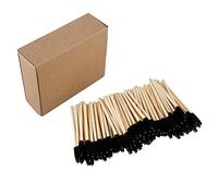 JFBUCF 100pcs Bamboo Handle Eyelash Brush,Makeup Brush Eyelash Extension Wands Disposable Eyebrow Brush Mascara Applicator Makeup Tool
