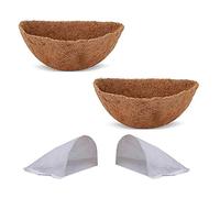 JFBUCF Wall Basket Liners, 2PCS Hanging basket Liner Replacement Coconut Fiber Coco Wall Trough Liner Planter Liner For Hanging Baskets, 40CM