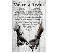 JFCHBVEF 12 x8 We re a Team Whatever You Lack I Got Will Balance Each Other Out Poster Tin Metal Sign Wall Art for Home Bathroom Decor