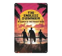 JFCHBVEF Beach Inspired Metal Tin Sign The Endless Summer Rustic Wall Decor Vintage Surf Shack Art Iron Poster For Cafe Bedroom Coastal Gift 12x8 Inch