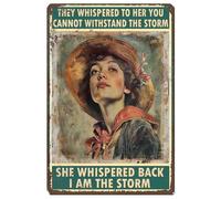 JFCHBVEF Cozy Room Decor Aesthetic Women Bedroom Decor for-Hair Pinning Ceremony Gift-I Am The Storm Wall Art Postermotivational Wall Art Motivational Wall Decor Metal Signs 8x12 Inch
