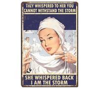 JFCHBVEF Nurses Practitioner Gifts Office Decorations Vintage Posters Mental Health Wall Art -I Am The Storm Postermotivational Wall Art Motivational Decor Metal Signs 8x12 Inch