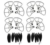 JfdLbv Rc Drone Guard Blades Accessory Props Parts Propeller For Z908MAX 3(4set guard 16 prop)