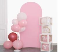 JFDYDM Pink 6FT Spandex Arch Backdrop Cover, Included Components for Wedding, Party Celebration Decoration