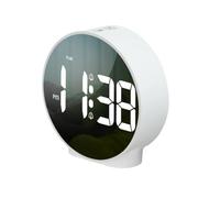 JFERDX Desktop Dual Alarm Clock With Digital LED 12/24H Snooze Function Day Of The W isplay Bedside Travel Clock,White