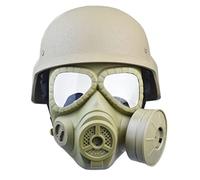 JFFCESTORE Airsoft Tactical Protective Mask M88 Helmet Full Face Eye Protection Skull CS Mask with Adjustable Strap One Size Fits All for Airsoft BB Gun CS Game and Party (DE)