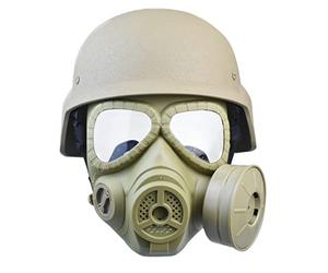 JFFCESTORE Airsoft Tactical Protective Mask M88 Helmet Full Face Eye Protection Skull CS Mask with Adjustable Strap One Size Fits All for Airsoft BB Gun CS Game and Party (DE)