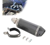 JFG RACING 51mm Motorcycle Exhaust,1.5-2 Inch Inlet Slip On Exhaust Motorcycle Exhaust Muffler Pipe for Street Bike Motorcycle Scooter