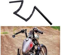 JFG RACING Motorbike handlebar- 7/8" 22MM Handlebars Z Handle Bars Universal For Drag Custom Bobber Chopper Cruisers Softail Dyna Sportster - Black
