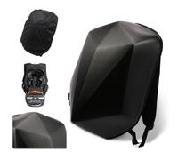 JFG RACING Motorcycle Backpack Hard Shell Backpack - Diamond Shape Carbon Fiber Motorbike Backpack Waterproof 30L Large Capacity - Riding Backpack