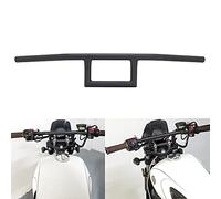 JFG RACING Motorcycle Handlebar, 22mm 7/8'' Box Window Attack Style, Alloy Steel, Black, Universal for Cruisers Bobber Bike Cafe Racer or Any Custom Applications