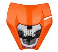 JFG RACING Motorcycle Headlight LED Universal Headlights Fairing Light Headlamp For EXC250 SX250 SXF250 EXC450 SX350 SXF450 EXC525 640LC4 Dirt Bike Motocross Enduro Supermoto-Orange