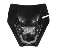 JFG RACING Motorcycle Headlight LED Universal Headlights Fairing Light Headlamp For EXC250 SX250 SXF250 EXC450 SX350 SXF450 EXC525 640LC4 Dirt Bike Motocross Enduro Supermoto-Black