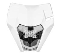 JFG RACING Motorcycle Headlight LED Universal Headlights Fairing Light Headlamp For EXC250 SX250 SXF250 EXC450 SX350 SXF450 EXC525 640LC4 Dirt Bike Motocross Enduro Supermoto-White