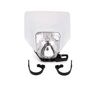 JFG RACING White Universal 12V/35W Motorbike Halogen Headlight Head Lamp Light Fairing Mask For Motocross Enduro Supermoto